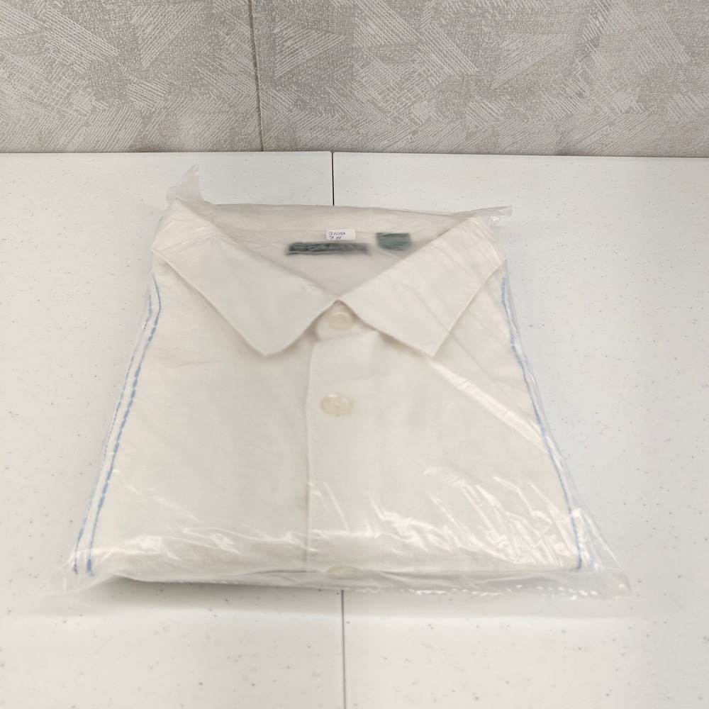 Cubavera Shirt Mens 4XLT XXXXL Tall White Linen Cotton Blend Button Down Casual - Picture 11 of 12